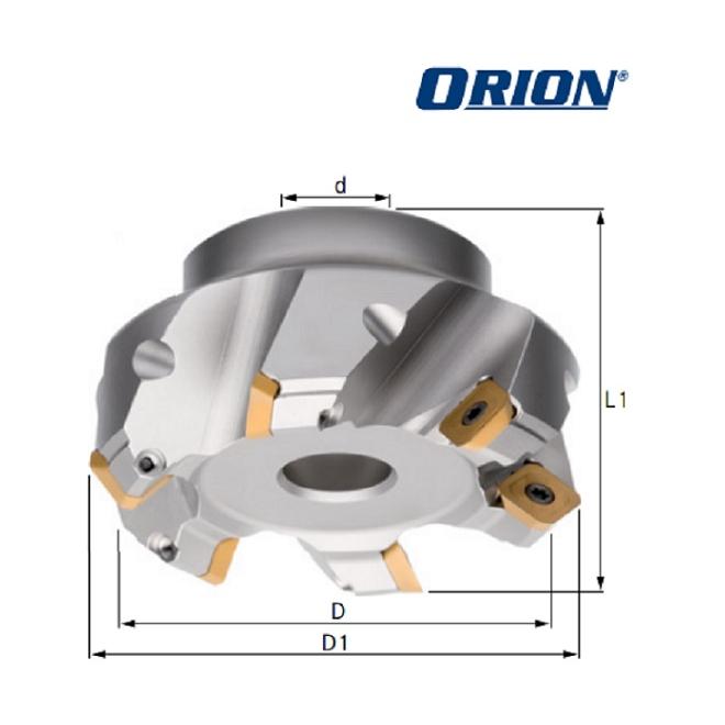 Frézovacie teleso D63 4z L40mm 45° rovinné pre VBD SEET 123T3 ORION