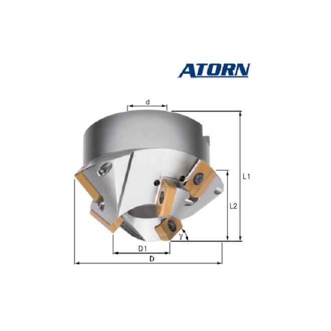 Fréza D90 L50 3z 15° pre 6 VBD APKT 1604 ATORN frézovacie teleso