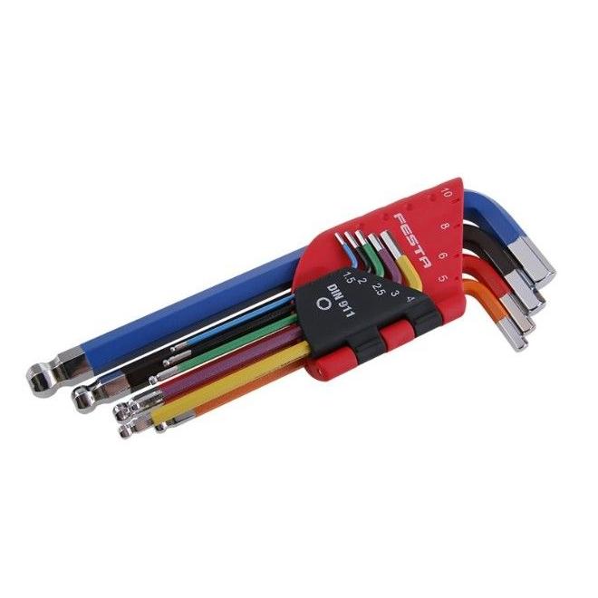 Kľúč 1,5-10 inbusový sada L 9 ks s guličkou FESTA Kľúč 1,5-10 inbusový sada L 9 ks s guličkou FESTA