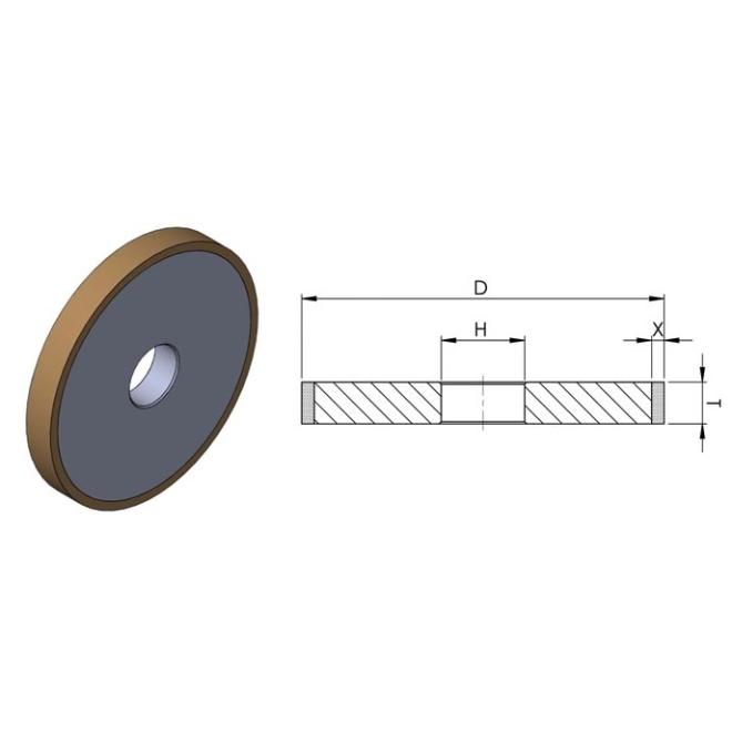 1A1 D250 T12 X10 H76 D76 C100 diamantový brúsny kotúč