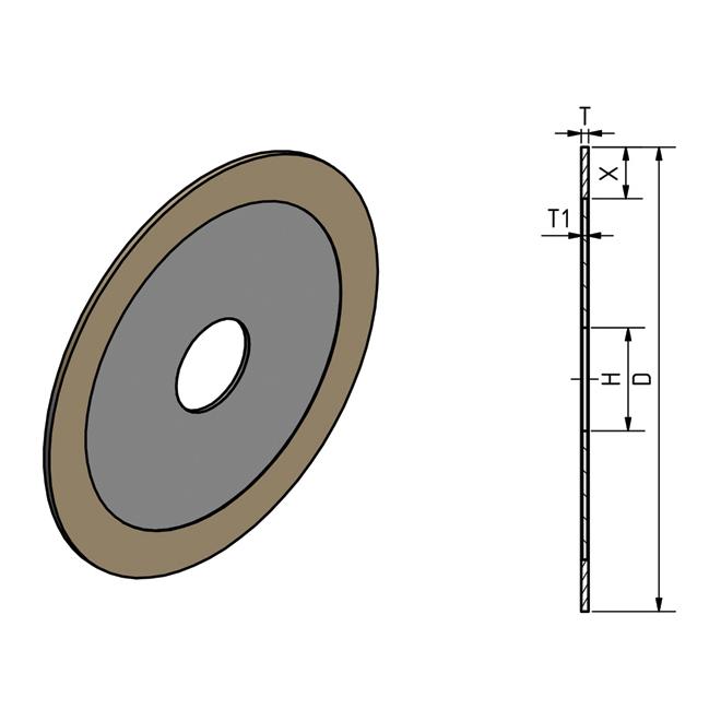 1A1R D200 T1,2 X8 H32 R D151 C100 rezný kotúč z diamantu