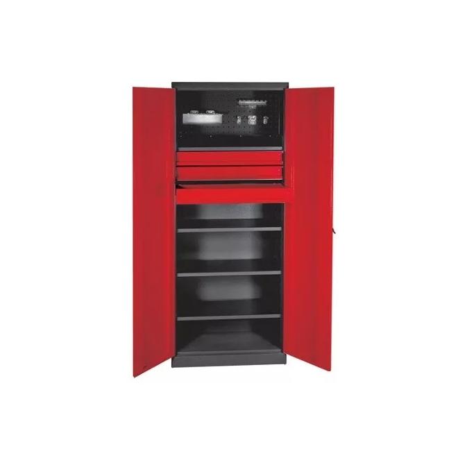 Skriňa na náradie Universal 380 192x78x28cm 3 zásuvky červenočierná RAL7016/3000