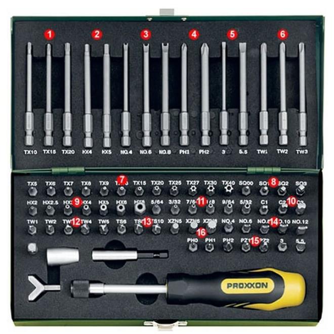 Adaptér bit 1/4" sada 75 ks SPECIAL 23107 PROXXON