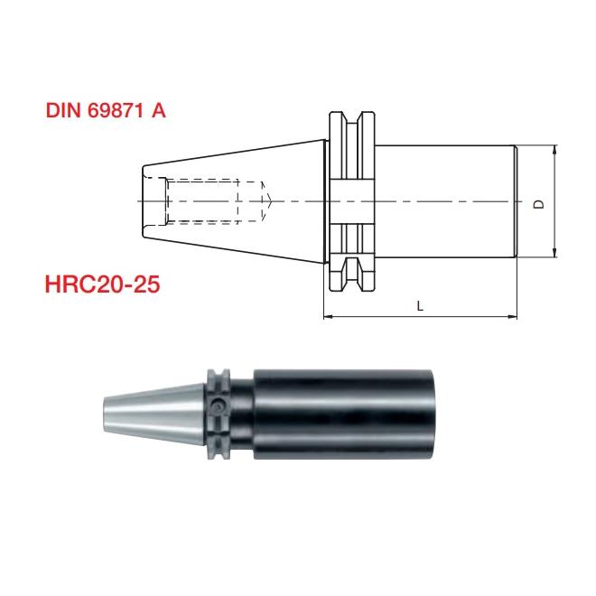 Upínač SK40 D40.5 L160 polotovar tvrdosť 20-25HRc