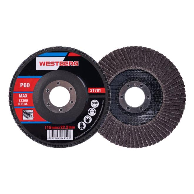 Lamelový kotúč 125x22,23 šikmý P80 oxid hlinitý WESTBERG