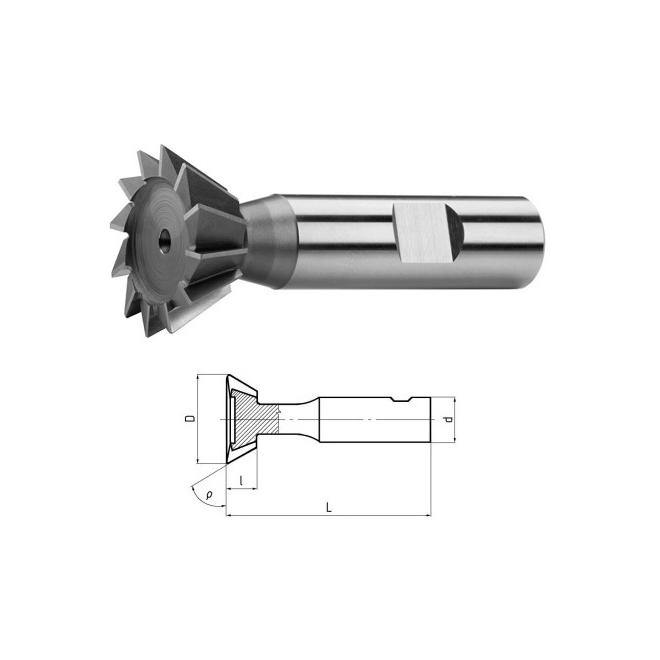 Fréza D25 60° 10z uhlová HSSCo5 ČSN 22 2260 DIN 1833