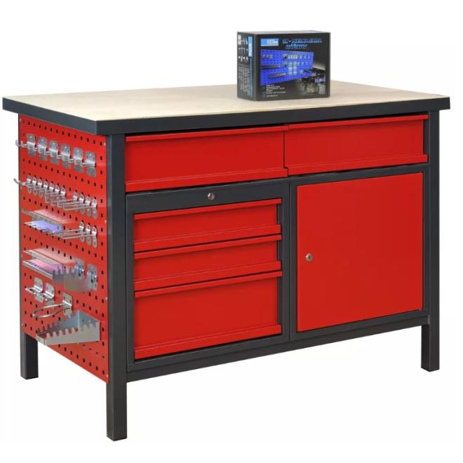 Pracovný stôl P1200 RSS červenočierna RAL 7016/3000