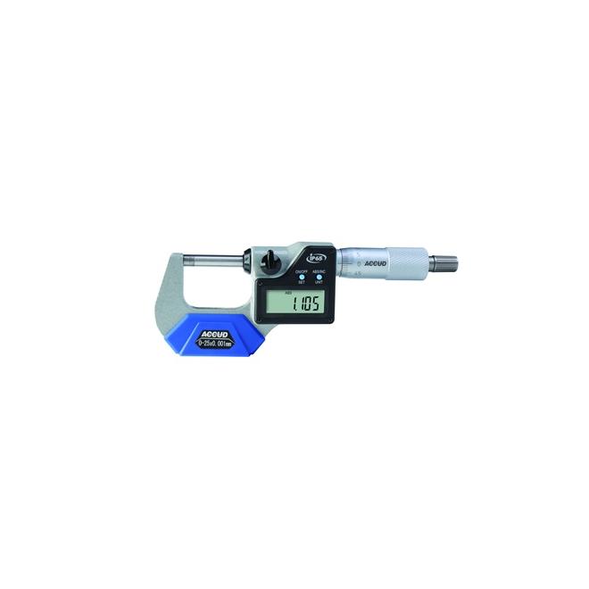 Mikrometer 0-25 / 0,001 strmeňový digitálny IP65 s výstupom dát Accud