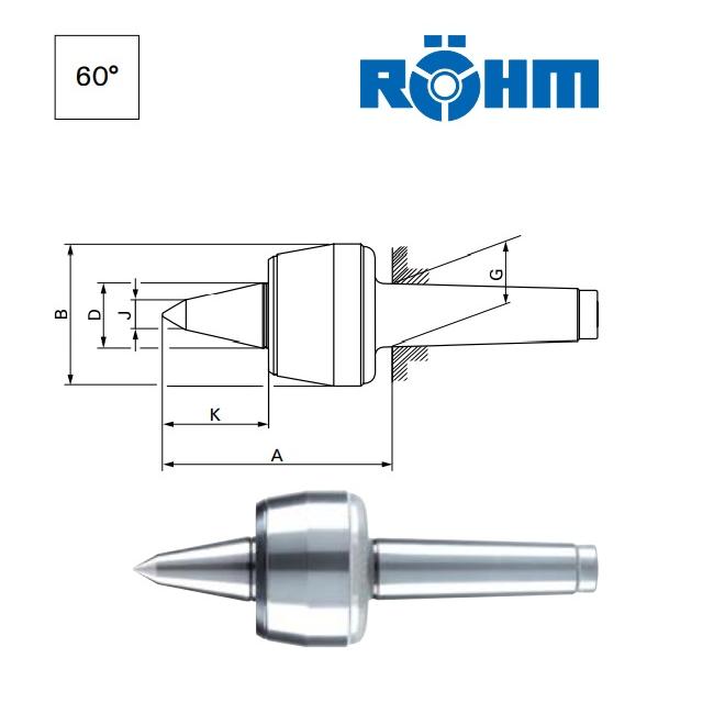 Hrot 60° otočný MK5 predlĺžený typ HVL PRO ROHM