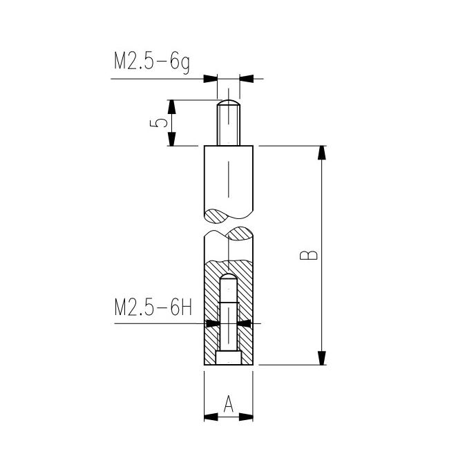 Dotyk d4mm M2,5 L20 mm predĺžený HK
