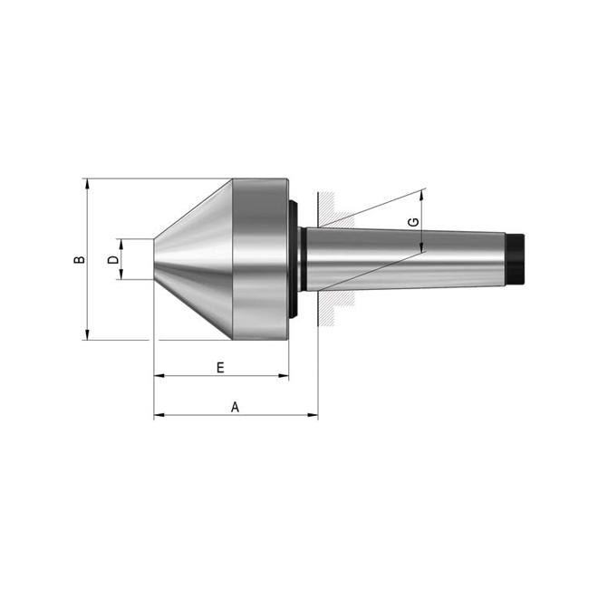 Hrot otočný strediaci MK 4 60° BERNARDO