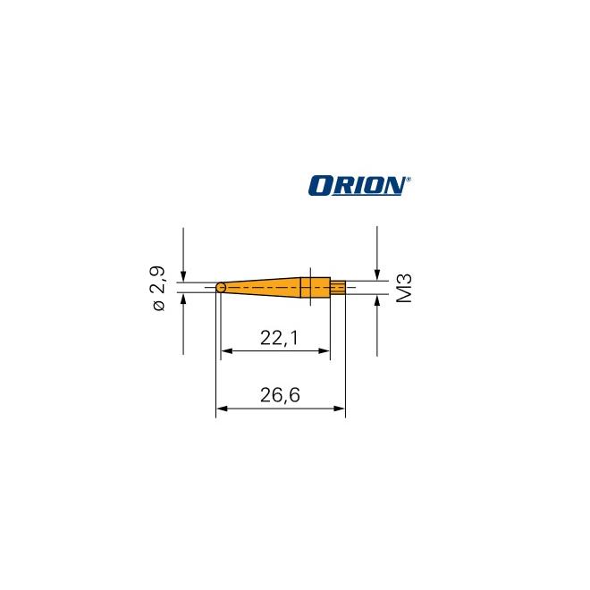 Merací dotyk 29mm závit M3 s oceľovou guličkou ORION