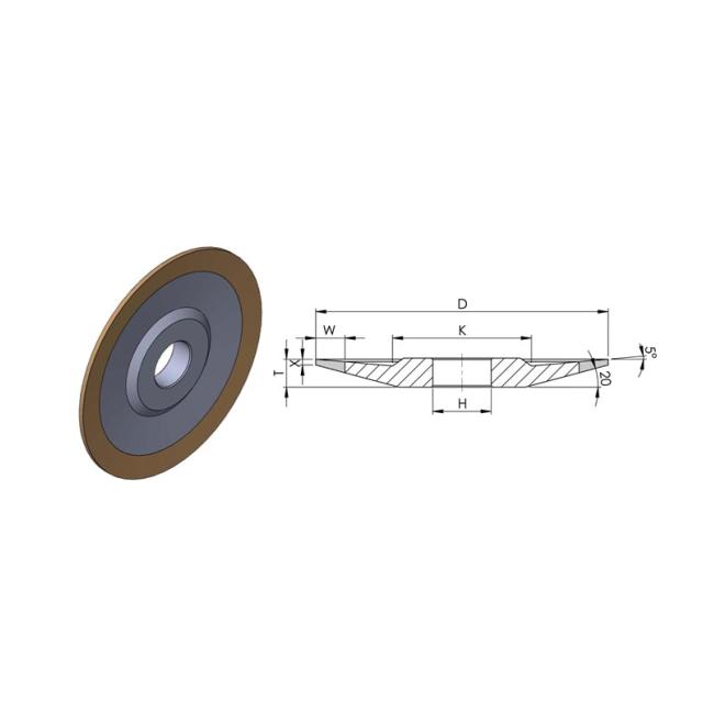 4BT9 D150 H20 W10 X1 D91 C75 brúsny kotúč z diamantu