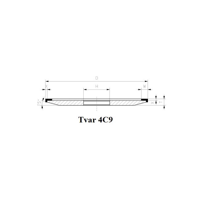 4C9 D150 W10 X10 H20 D107 C100 diamantový brúsny kotúč ProTech DIA