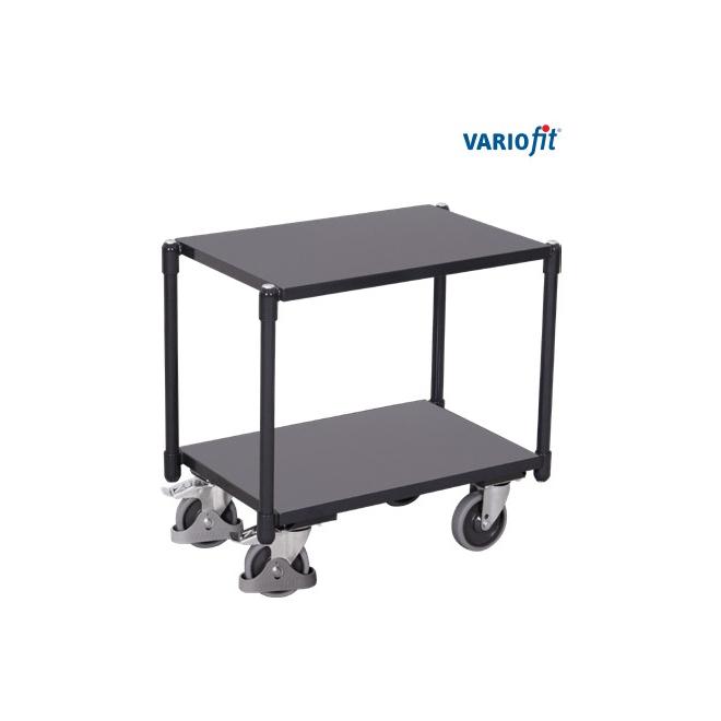 Vozik 2x plošina 605x410mm 250kg oceľový rám sw-410.501/AG RAL 7016 VARIOFIT