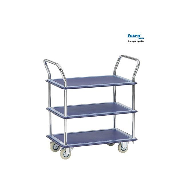 Vozík 3 x plošina 790x480 mm 120kg celooceľový modrý FETRA