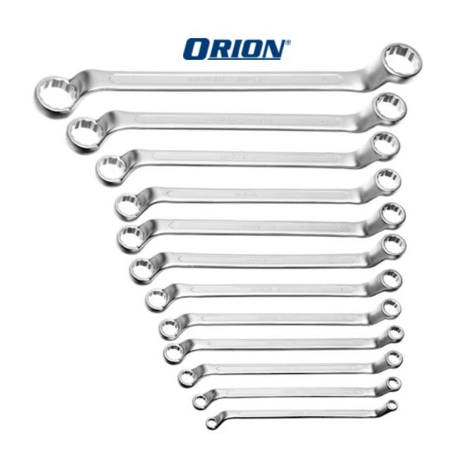 Kľúč 6x7/30x32 DIN 838 sada 12ks očkoplochý vyhnutý obojstranný ORION