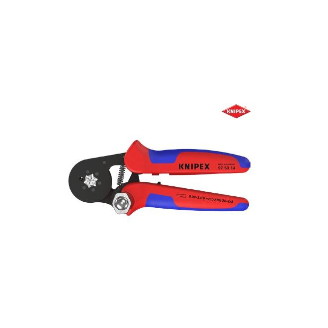 Kliešte 180 mm krimpovacie samostavacie pre koncové dutinky KNIPEX 97 53 04