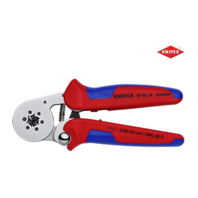 Kliešte 180,5 mm krimpovacie samonastaviteľné DIN 46228 KNIPEX 97 55 14