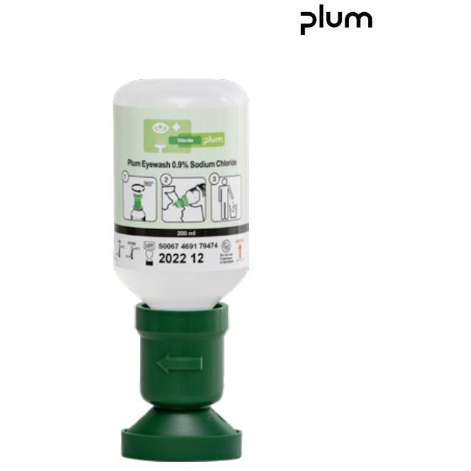 Fľaša 200 ml plastová na výplach očí zelená DIN 15154-4 PLUM