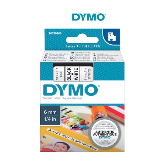Páska 6 mm x 7 m D1 biela štítkovacia polyester (PES) DYMO