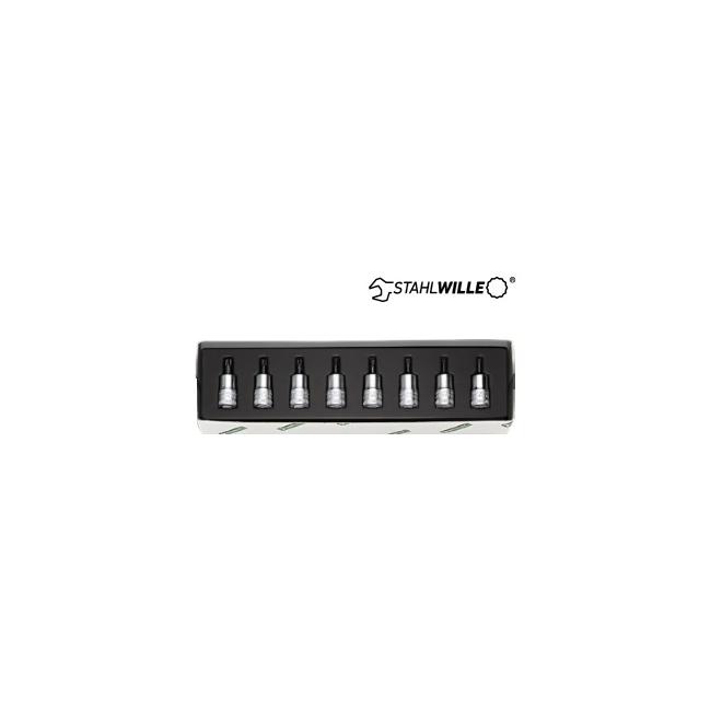 Hlavica 3/8" TX T9-T40 DIN 3120 sada 8ks STAHLWILLE (torx)