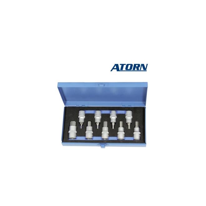 Bit 1/2" 6-hran 5-17 mm sada 9 ks ATORN