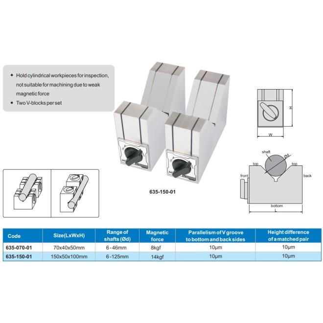 Magnetická prizma 150x50x100 mm V-block sada 2ks ACCUD