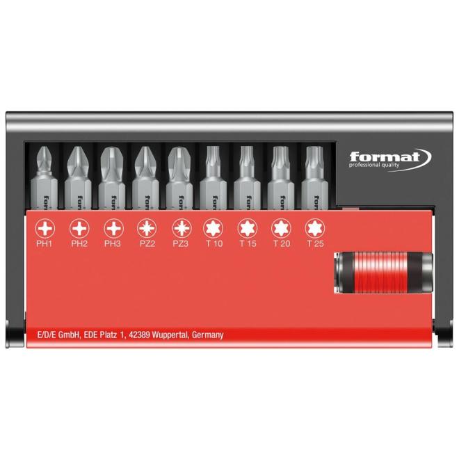 Sada bitov 10 dielna univerzálna + držiak PH 1,2,3 PZ 2,3 Torx 10,15,20,25