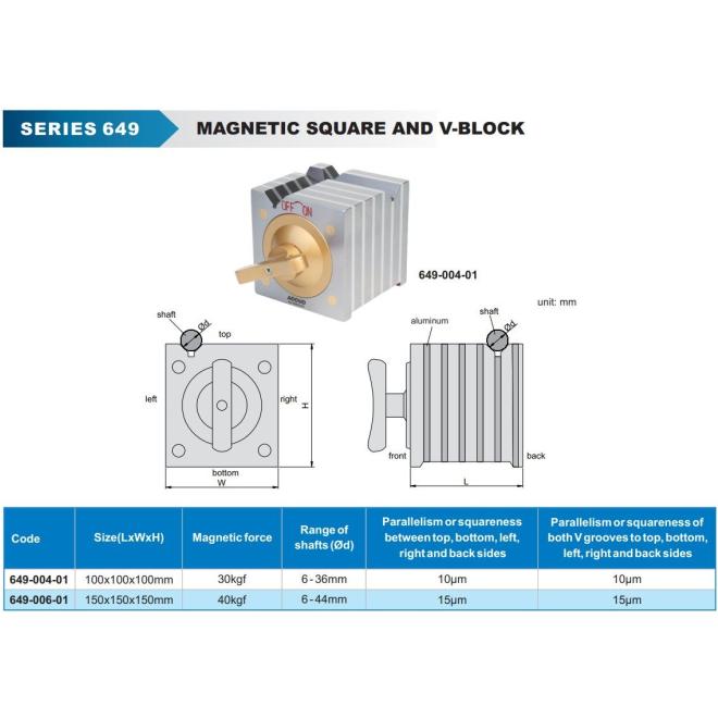 V-blok 100x100x100 mm uholník magnetický ACCUD