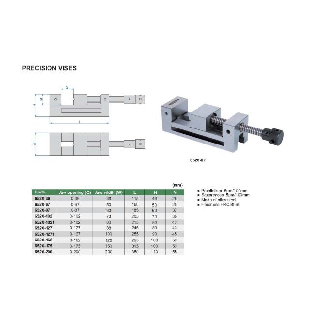 Presný zverák  0-36mm INSIZE