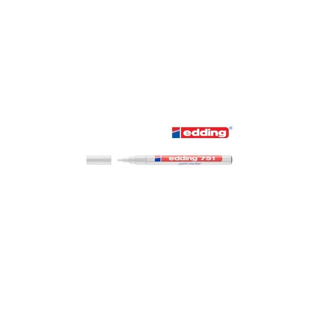 Popisovač - fixka biela Edding typ 751 s guľatým hrotom