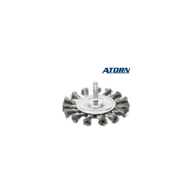 Kartáč D75 x 13 x 6 drôt 0,50 mm oceľový drôtený zvlnený ATORN