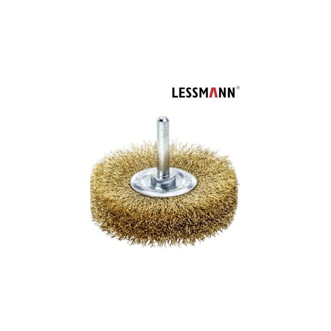 Kartáč D50 x 14 x 6 drôt 0,2 mm mosadzný drôtený zvlnený 415543 LESSMANN