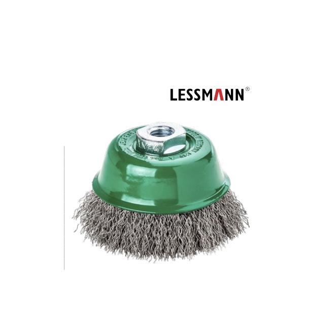Kartáč D80 hrncový nerezový drôt 0,35 zvlnený M14 LESSMANN