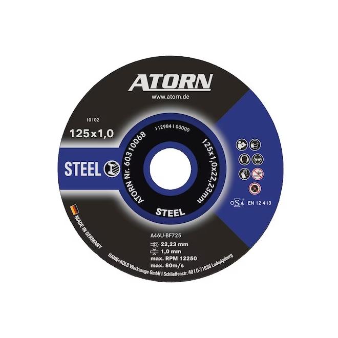 Rezný kotúč 125x1x22,23 mm A46U-BF725 ATORN