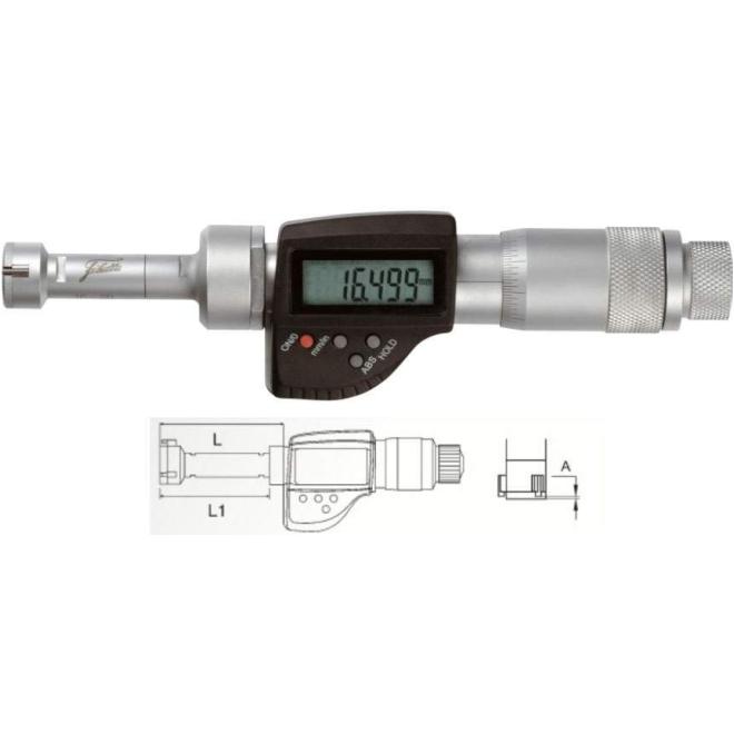 Mikrometer dutinový 50-63/0,5 3- bodový digitálny SCHUT