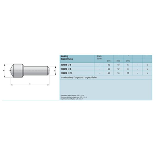 Diamantový orovnávač 1,00 ct D10x45 mm ČSN 224916