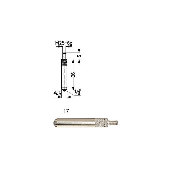 Dotyk D4,5 R1/8" s tvrdokovovou guličkou M2,5 TK 17/26