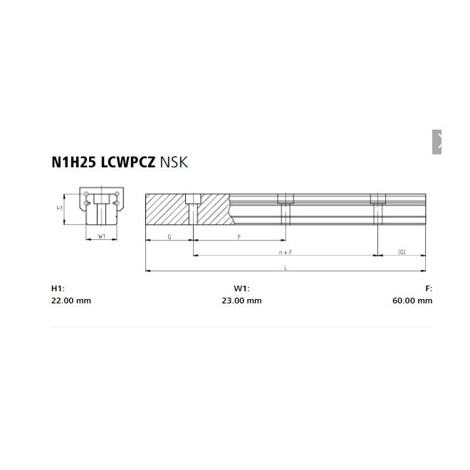 N1H25 LCWPCZ L=2000 10/10 koľajnica
