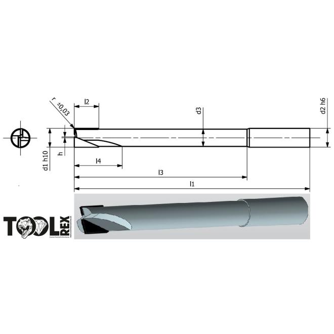 Fréza D10 140/13 RXX 2z 0° PCD ToolREX