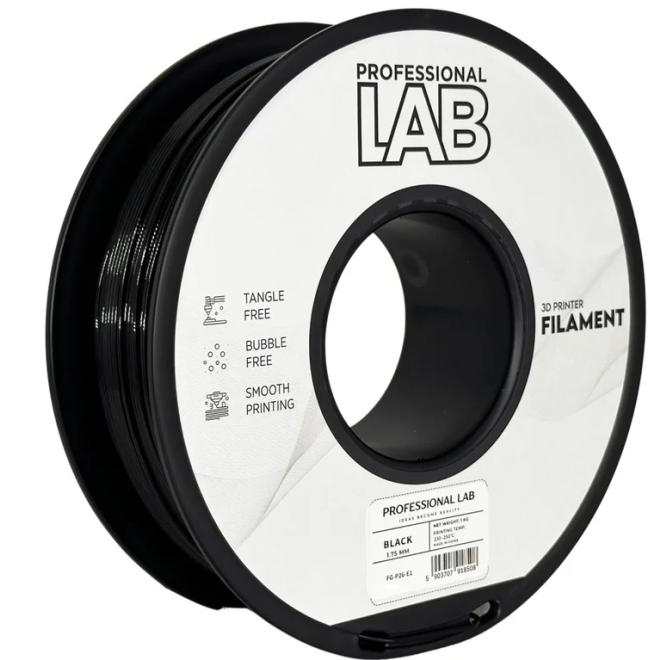 Filament Struna PLA D1,75 / 1kg BLACK Professional Lab