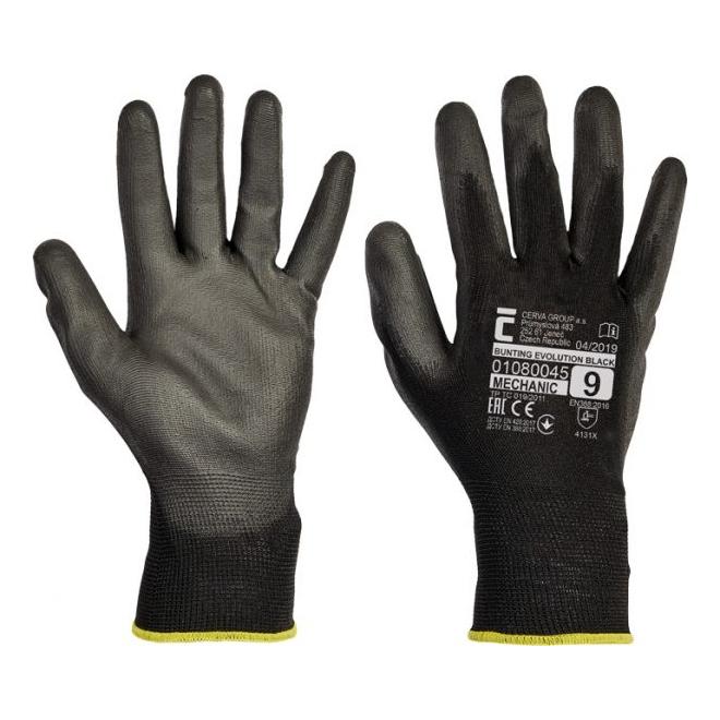 Rukavice veľkosť 10 pracovné XL/10 čierne BUNTING EVO