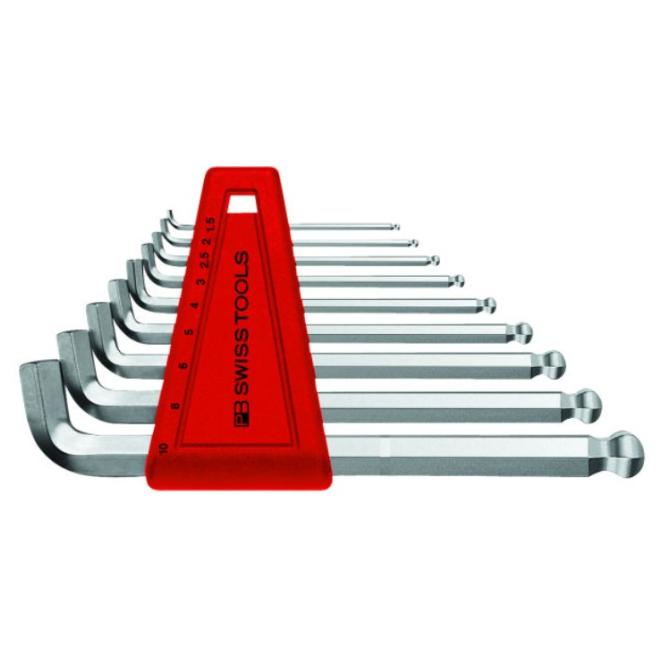 Kľúč inbusový 1,5-10 mm 9 ks sada s guľovou hlavou chrómovaná Swiss tools