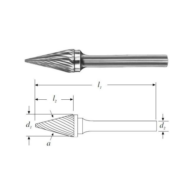 Fréza technická kužeľová D5 TK SM-53M SEK3 SGS