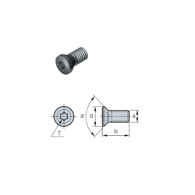 Skrutka M2,5x0,45 L=6,5 mm TORX upínacia na doštičky Korloy