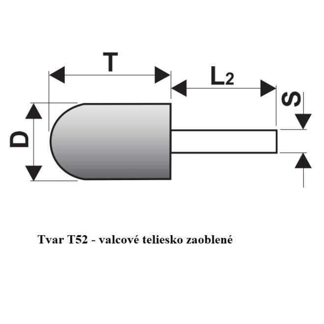 Brúsne teliesko T52 20x25-6x40 valcové zaoblené 99BA 60 M 7 V