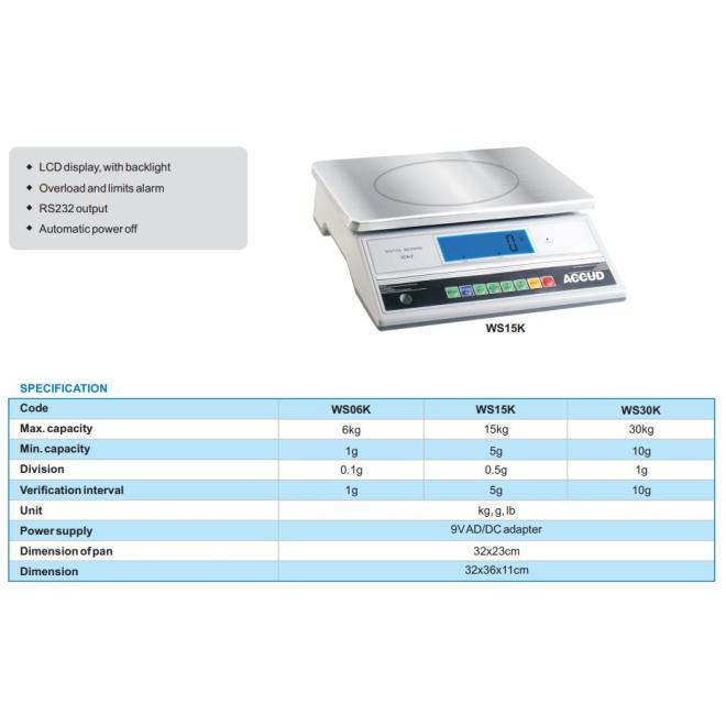 Váha 15kg elektronická WS15K ACCUD